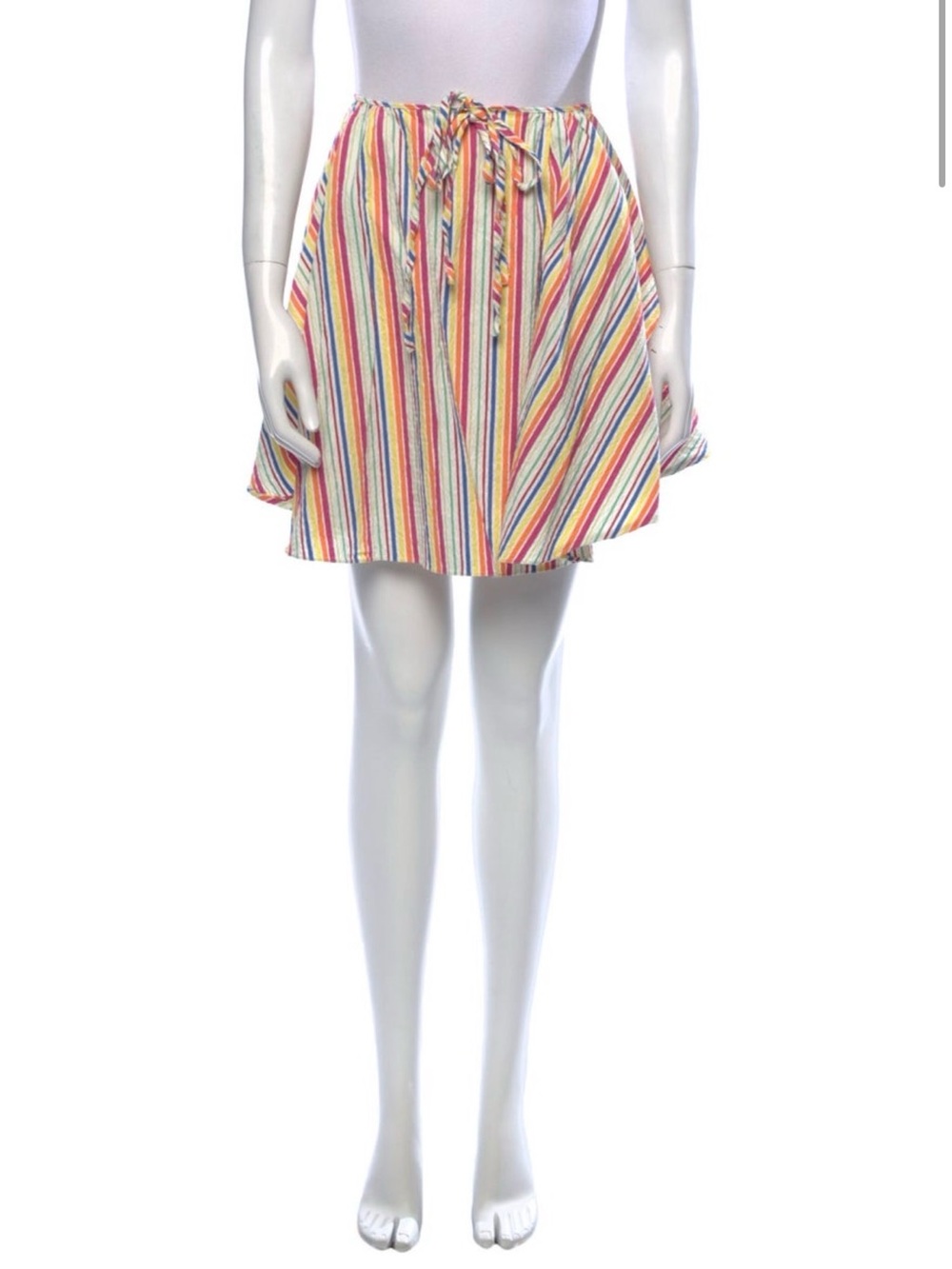 Rosie Assouline Striped Tie-Waist Mini Skirt in Multi